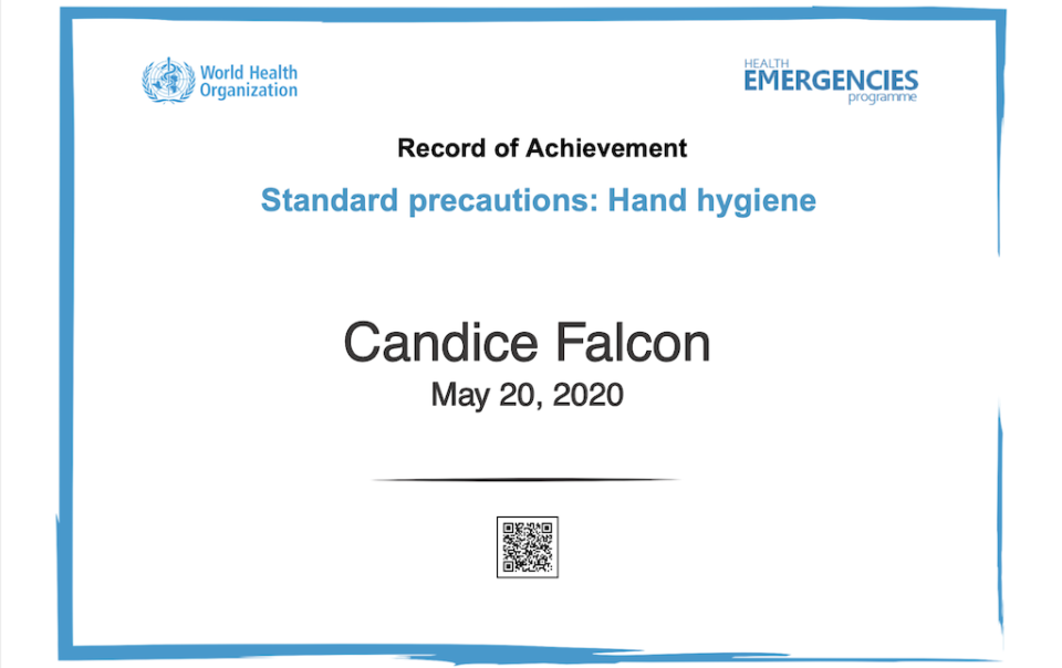 Certificate IPC Hand Hygiene
