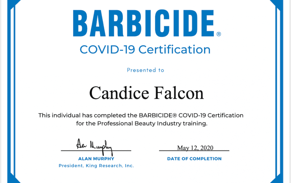 Certificate Barbicide